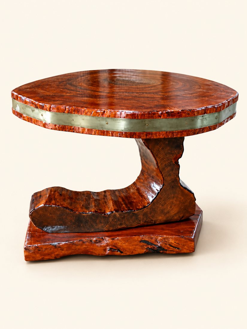 Mesa base escultural